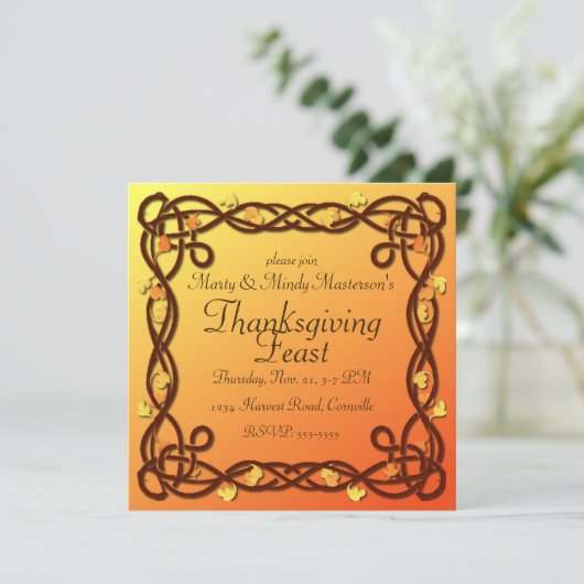 Invitation Dîner d'action de grâces à la frontière celtique (Debout devant)