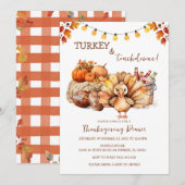 Invitation Dîner d'action de grâces à la Turquie et au touche (Devant / Derrière)