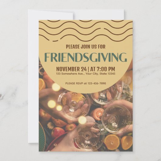 Invitation Dîner d'action de grâces Abstrait moderne (Devant)