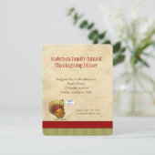 Invitation Dîner d'action de grâces amusant (Debout devant)