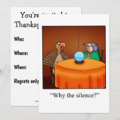 Invitation Dîner d'action de grâces amusant (Devant / Derrière)