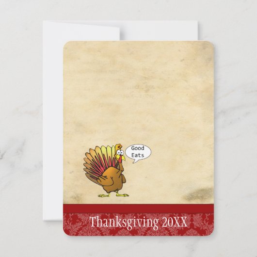 Invitation Dîner d'action de grâces amusant (Dos)