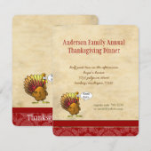 Invitation Dîner d'action de grâces amusant (Devant / Derrière)