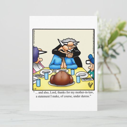 Invitation Dîner d'action de grâces amusant (Debout devant)