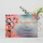 Invitation Dîner d'action de grâces Auburn Feuilles d'automne (Debout devant)