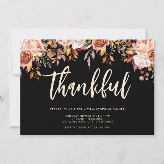 Invitation Dîner d'action de grâces automne (Devant)