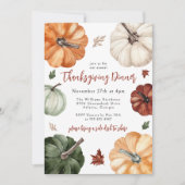 Invitation Dîner d'action de grâces aux couleurs Citrouilles (Devant)