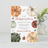 Invitation Dîner d'action de grâces aux couleurs Citrouilles (Debout devant)