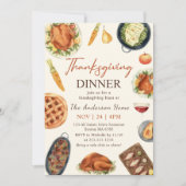 Invitation Dîner d'action de grâces avec un Citrouille turc (Devant)