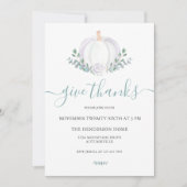 Invitation Dîner d'action de grâces blanc Citrouille (Devant)