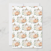 Invitation Dîner d'action de grâces blanc Citrouille Floral (Dos)