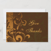 Invitation Dîner d'action de grâces Brown de châtaignes (Dos)