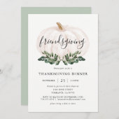 Invitation Dîner d'action de grâces citrouille (Devant / Derrière)