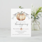 Invitation Dîner d'action de grâces citrouille et vignes | BL (Debout devant)