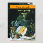 Invitation Dîner d'action de grâces, citrouilles, FRUITS ET G (Devant / Derrière)