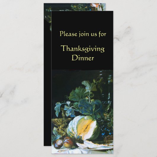 Invitation Dîner d'action de grâces, citrouilles, FRUITS ET G (Devant / Derrière)