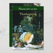 Invitation Dîner d'action de grâces, citrouilles, FRUITS ET G (Devant / Derrière)