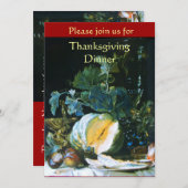 Invitation Dîner d'action de grâces, citrouilles, FRUITS ET G (Devant / Derrière)