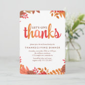 Invitation Dîner d'action de grâces d'automne (Debout devant)