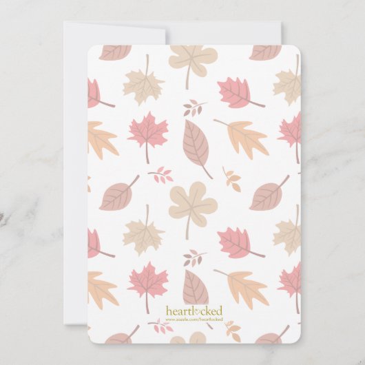 Invitation Dîner d'action de grâces d'automne (Dos)