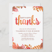 Invitation Dîner d'action de grâces d'automne (Devant)