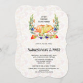Invitation Dîner d'action de grâces d'automne Citrouilles (Devant / Derrière)