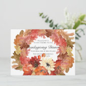 Invitation Dîner d'action de grâces de tournesol citrouille (Debout devant)