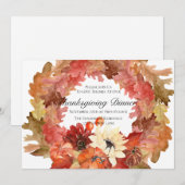 Invitation Dîner d'action de grâces de tournesol citrouille (Devant / Derrière)