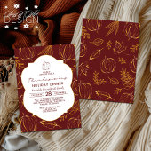 Invitation Dîner d'action de grâces en Bourgogne Orange Citro