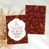 Invitation Dîner d'action de grâces en Bourgogne Orange Citro