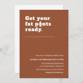 Invitation Dîner d'action de grâces en terre cuite moderne am (Devant / Derrière)