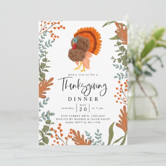 Invitation Dîner d'action de grâces en Turquie (Debout devant)