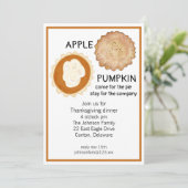 Invitation Dîner d'action de grâces et tarte (Debout devant)