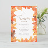 Invitation Dîner d'action de grâces Feuilles d'automne (Debout devant)