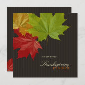 Invitation Dîner d'action de grâces Feuilles de l'érable (Devant / Derrière)