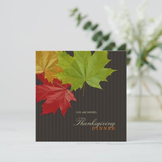 Invitation Dîner d'action de grâces Feuilles de l'érable (Debout devant)