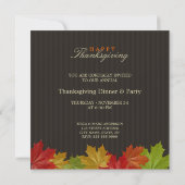 Invitation Dîner d'action de grâces Feuilles de l'érable (Dos)