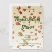 Invitation Dîner d'action de grâces Feuilles d'érable (Devant)