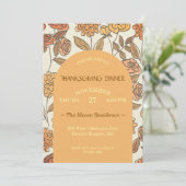 Invitation Dîner d'action de grâces - Fleurs d'action personn (Debout devant)