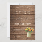 Invitation Dîner d'action de grâces florale de Chrysantememum (Devant)