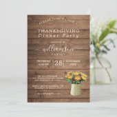 Invitation Dîner d'action de grâces florale de Chrysantememum (Debout devant)