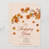 Invitation Dîner d'action de grâces florale moderne Citrouill (Devant / Derrière)