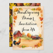 Invitation Dîner d'action de grâces Invitation, Rejoignez-nou (Devant / Derrière)