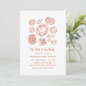 Invitation Dîner d'action de grâces minima dessiné à la main  (Debout devant)