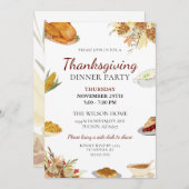 Invitation Dîner d'action de grâces minimaliste simple (Devant / Derrière)