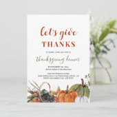 Invitation Dîner d'action de grâces minimaliste simple (Debout devant)