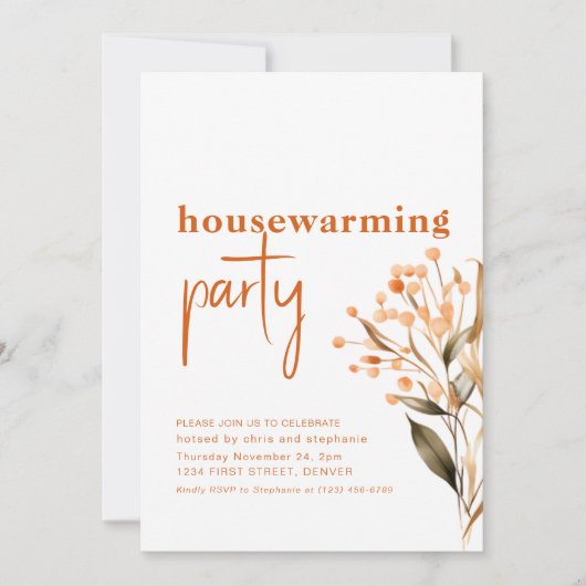 Invitation Dîner d'action de grâces neutre simple (Devant)