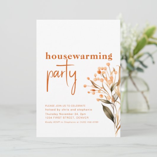 Invitation Dîner d'action de grâces neutre simple (Debout devant)