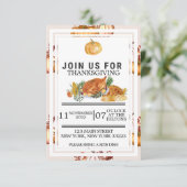 Invitation Dîner d'action de grâces ou d'action d'amitié (Debout devant)