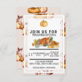Invitation Dîner d'action de grâces ou d'action d'amitié (Devant / Derrière)